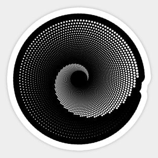 White spiral dot design Sticker